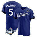 Los Angeles Dodgers #5 Freddie Freeman Player Royal CLOTHIN World Series City Connect Elite Home Stitched Jerseys