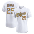 Los Angeles Dodgers #25 Tommy Edman Player White Gold CLOTHIN Limited Elite Home Stitched Jerseys