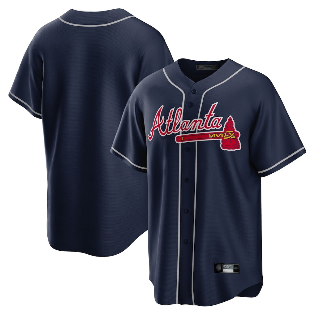 Atlanta Braves Navy CLOTHIN Home Game Blank Player Stitched Jerseys