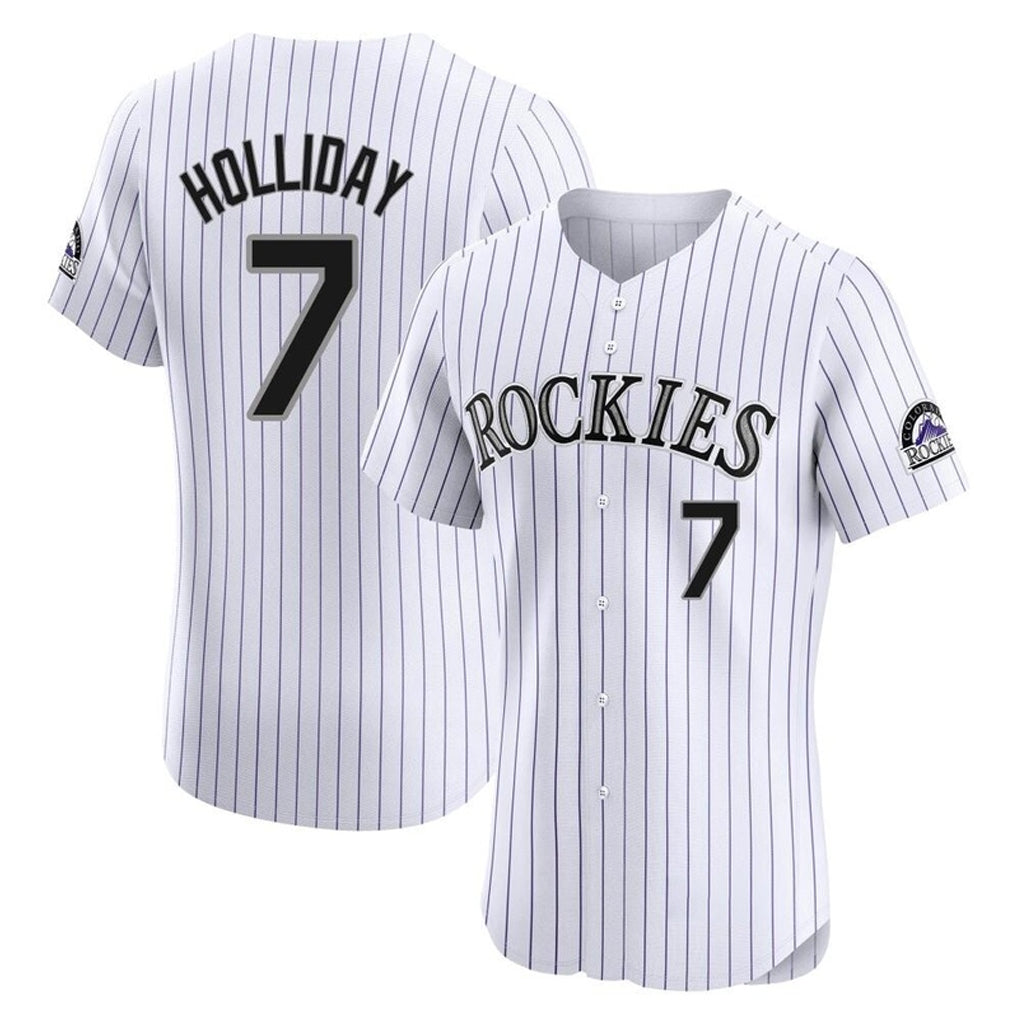 Colorado Rockies #7 Matt Holliday Player White CLOTHIN Limited Elite Home Stitched Jerseys