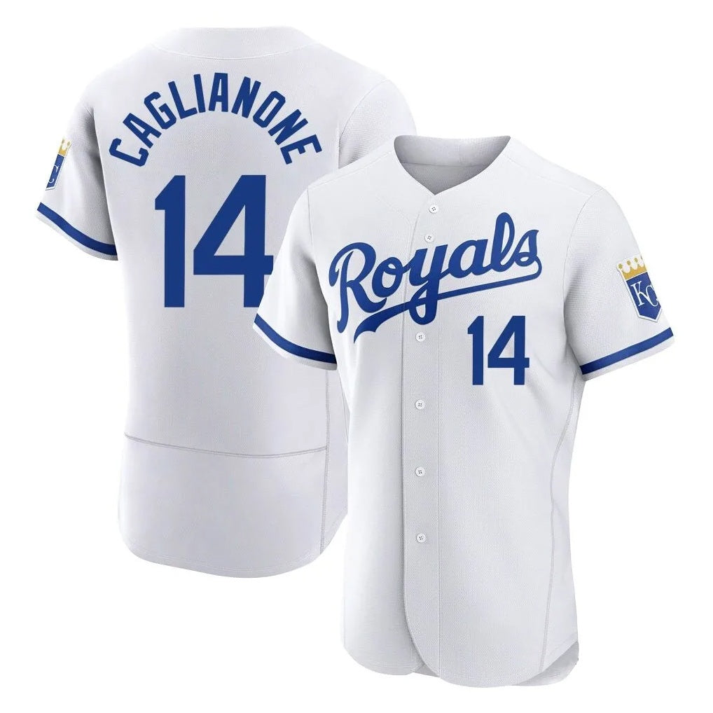 Kansas City Royals #14 Jac Caglianone Player White CLOTHIN Limited Elite Home Game Stitched Jerseys