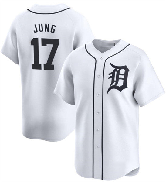 Detroit Tigers #17 Jace Jung White CLOTHIN 2024 Home Limited Stitched Jersey