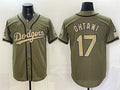 Los Angeles Dodgers #17 Shohei Ohtani Olive CLOTHIN 2026 Armed Forces Day Stitched Jersey