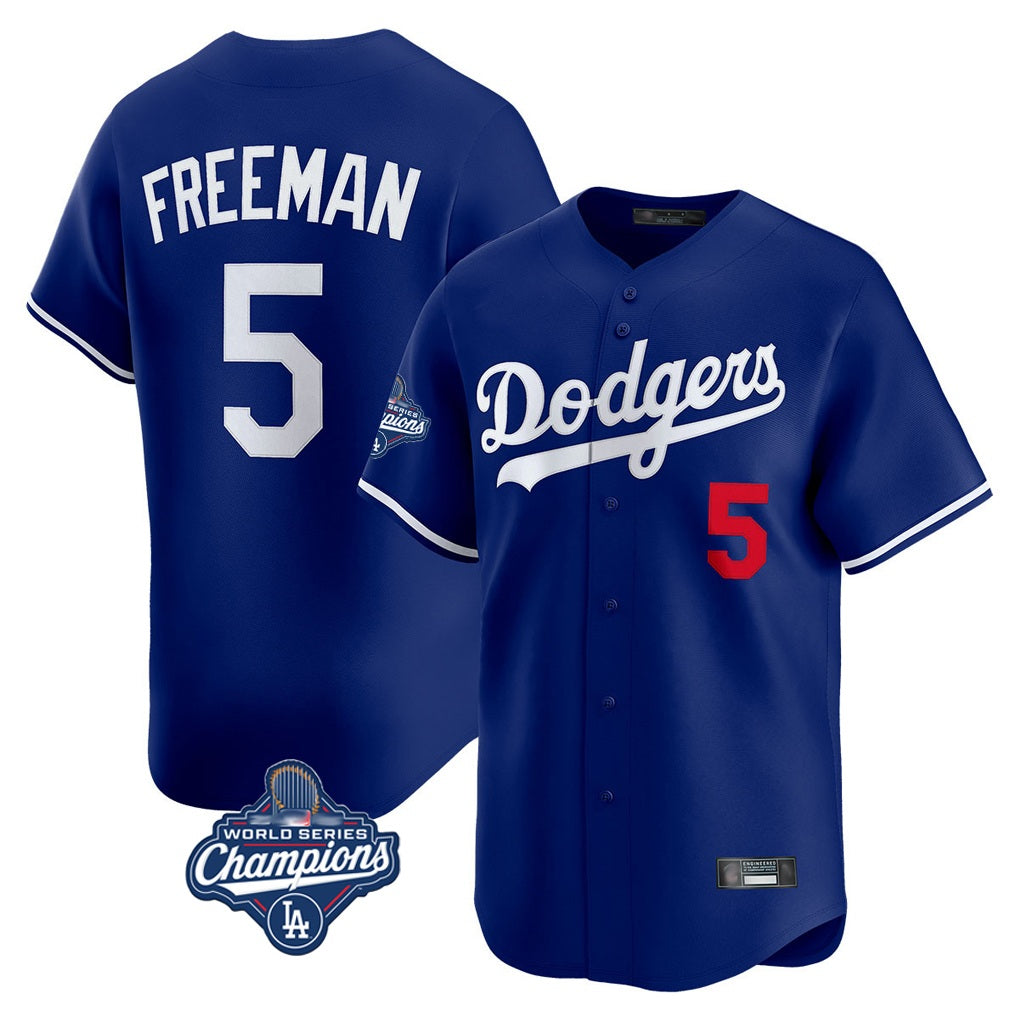 Los Angeles Dodgers #5 Freddie Freeman Player Royal CLOTHIN World Series Meet Limited Home Stitched Jerseys