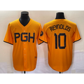 Pittsburgh Pirates #10 Bryan Reynolds Gold CLOTHIN 2023 City Connect Stitched Jersey