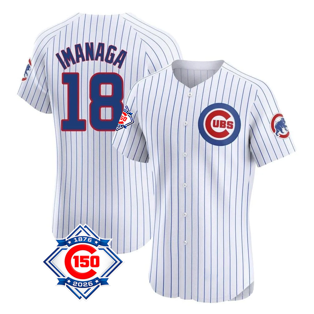 Chicago Cubs #18 Shota Imanaga Player White CLOTHIN 150th Anniversary Limited Elite Home Game Stitched Jerseys