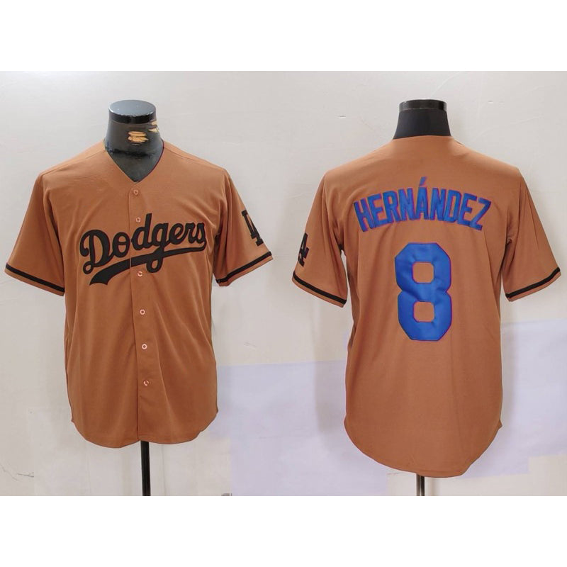 Los Angeles Dodgers #8 Kike Hernandez Olive CLOTHIN Cool Base Limited Stitched Jersey