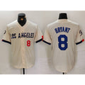 Los Angeles Dodgers #8 Kobe Bryant Number Cream CLOTHIN 2024 City Connect Limited Stitched Jerseys