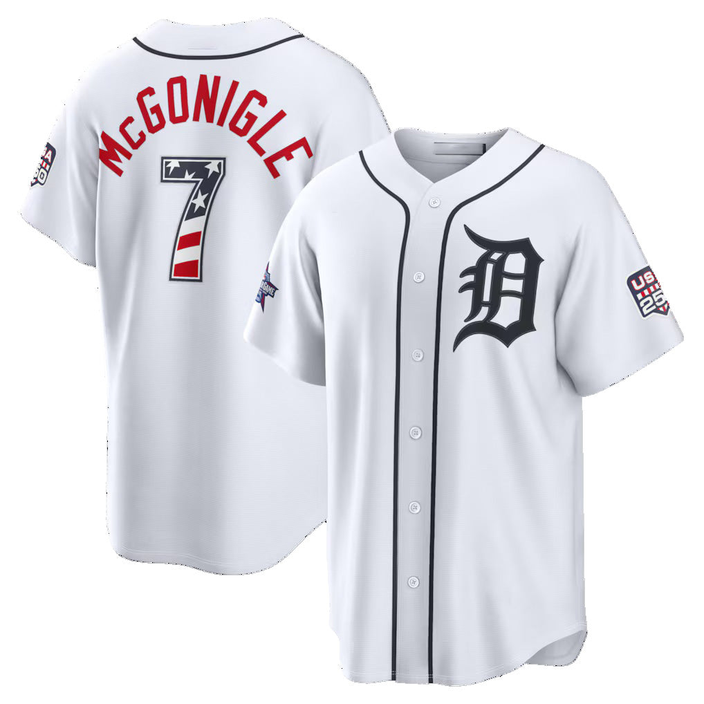 Detroit Tigers #7 Kevin McGonigle 2026 All-Star Edition Stars & Stripes White CLOTHIN Stadium Jersey
