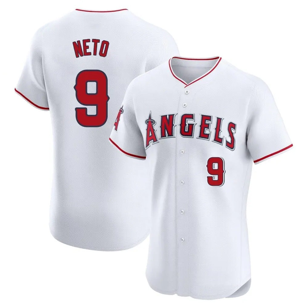 Los Angeles Angels #9 Zach Neto Player White CLOTHIN Limited Elite Stitched Home Jerseys