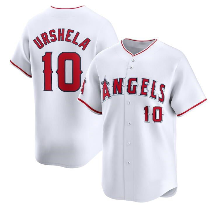 Los Angeles Angels #10 Gio Urshela White CLOTHIN Home Limited Stitched Jersey