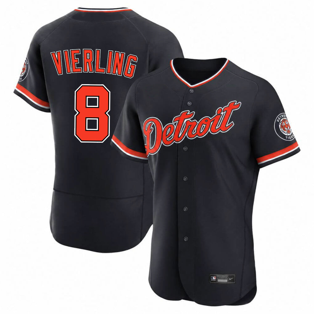 Detroit Tigers #8 Matt Vierling Player Navy CLOTHIN Limited Elite Home Game Stitched Jerseys