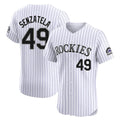 Colorado Rockies #49 Antonio Senzatela Player White CLOTHIN Limited Elite Home Stitched Jerseys