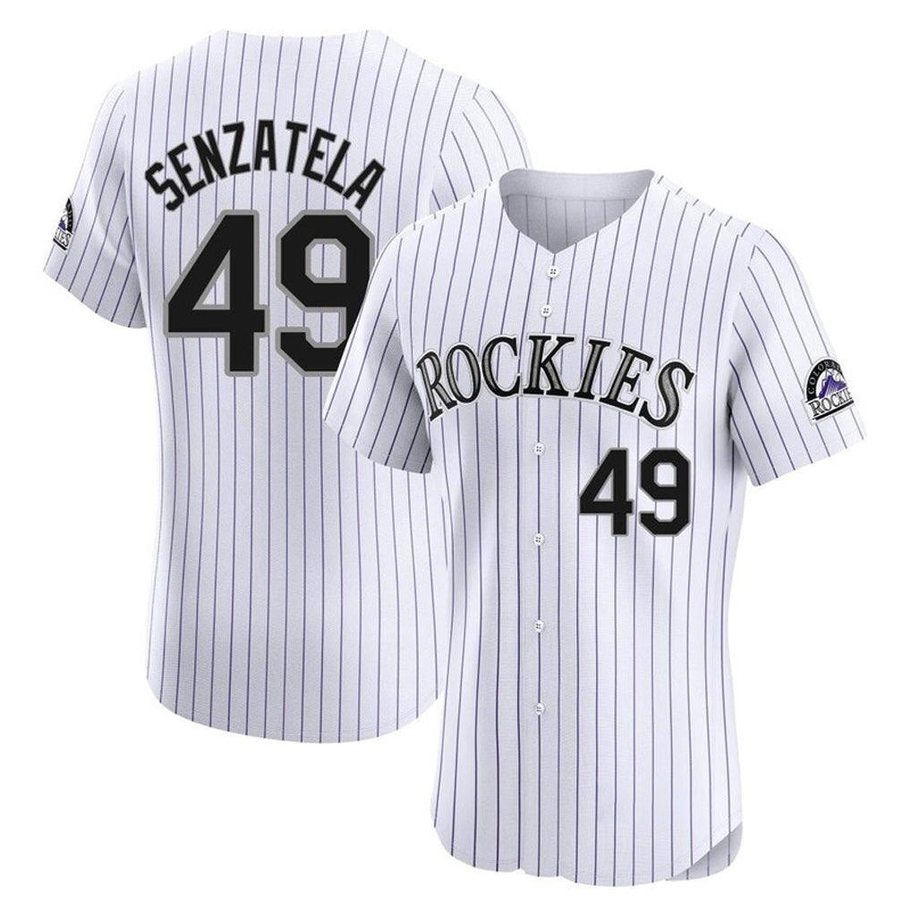 Colorado Rockies #49 Antonio Senzatela Player White CLOTHIN Limited Elite Home Stitched Jerseys
