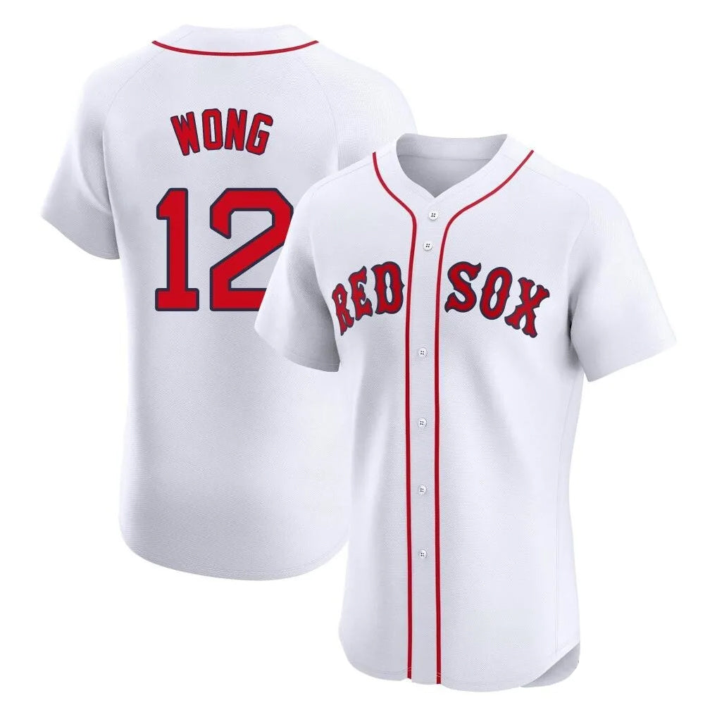 Boston Red Sox #12 Connor Wong Player White CLOTHIN Limited Elite Home Game Stitched Jerseys1