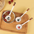 Ceramic Spoon Long Handle Anti-scald Spoon High Color Value Round Head Soup Scoop Porridge Special Tool Kitchen Supplies