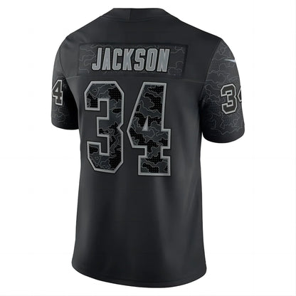 LV. Raiders #34 Bo Jackson Black Retired Player RFLCTV Limited Jersey Stitched American Football Jerseys