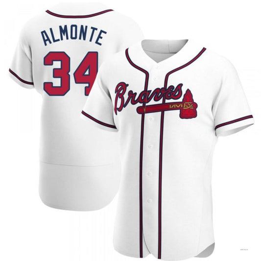 Atlanta Braves #34 AbGeneric169m Almonte White Home Jersey Stitches Baseball Jerseys