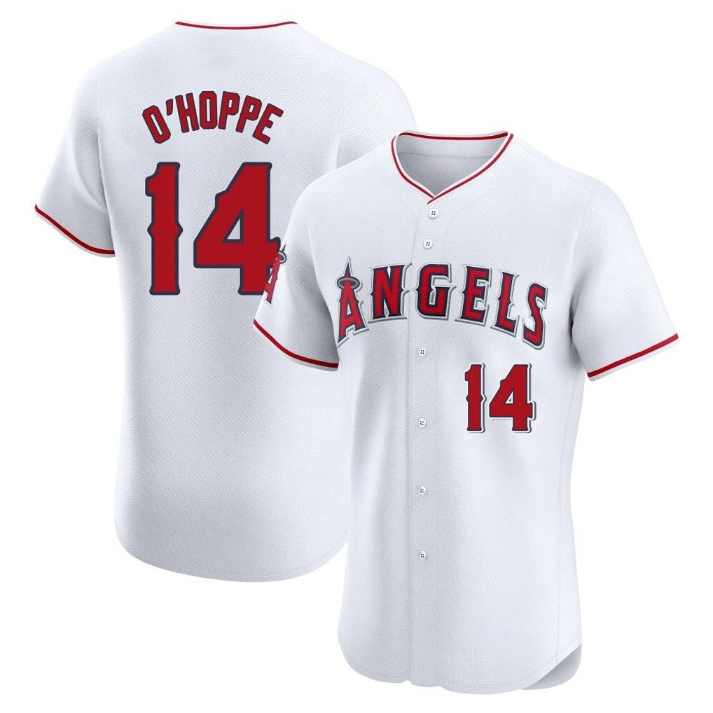 Los Angeles Angels #14 Logan O'Hoppe Player White CLOTHIN Limited Elite Stitched Home Jerseys