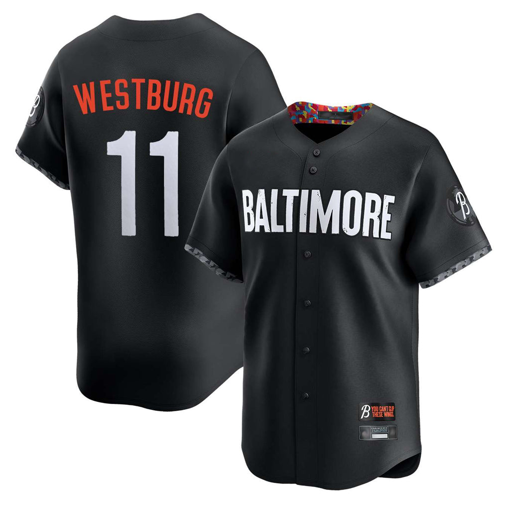 Baltimore Orioles #11 Jordan Westburg Player Black CLOTHIN City Connect Limited Home Game Stitched Jerseys