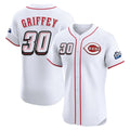 Cincinnati Reds #30 Ken Griffey Player White CLOTHIN Speedway Classic Limited Elite Home Stitched Jerseys