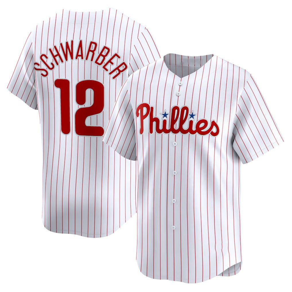 Philadelphia Phillies #12 Kyle Schwarber White CLOTHIN Home Limited Player Jersey