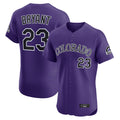 Colorado Rockies #23 Kris Bryant Player Purple CLOTHIN Limited Elite Home Stitched Jerseys