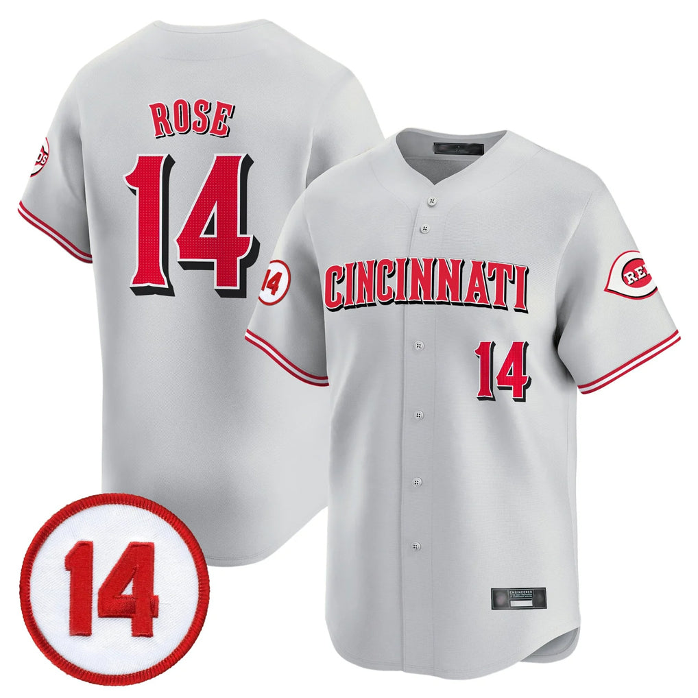 Cincinnati Reds #14 Pete Rose Player Gray CLOTHIN Vapor Premier Limited Home Stitched Jerseys