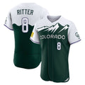 Colorado Rockies #8 Ryan Ritter Player Green CLOTHIN City Connect Limited Elite Home Stitched Jerseys