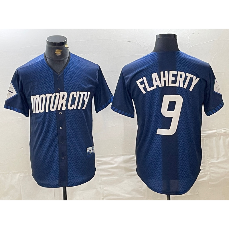Detroit Tigers #9 Jack Flaherty 2024 Navy CLOTHIN City Connect Cool Base Limited Stitched Jersey