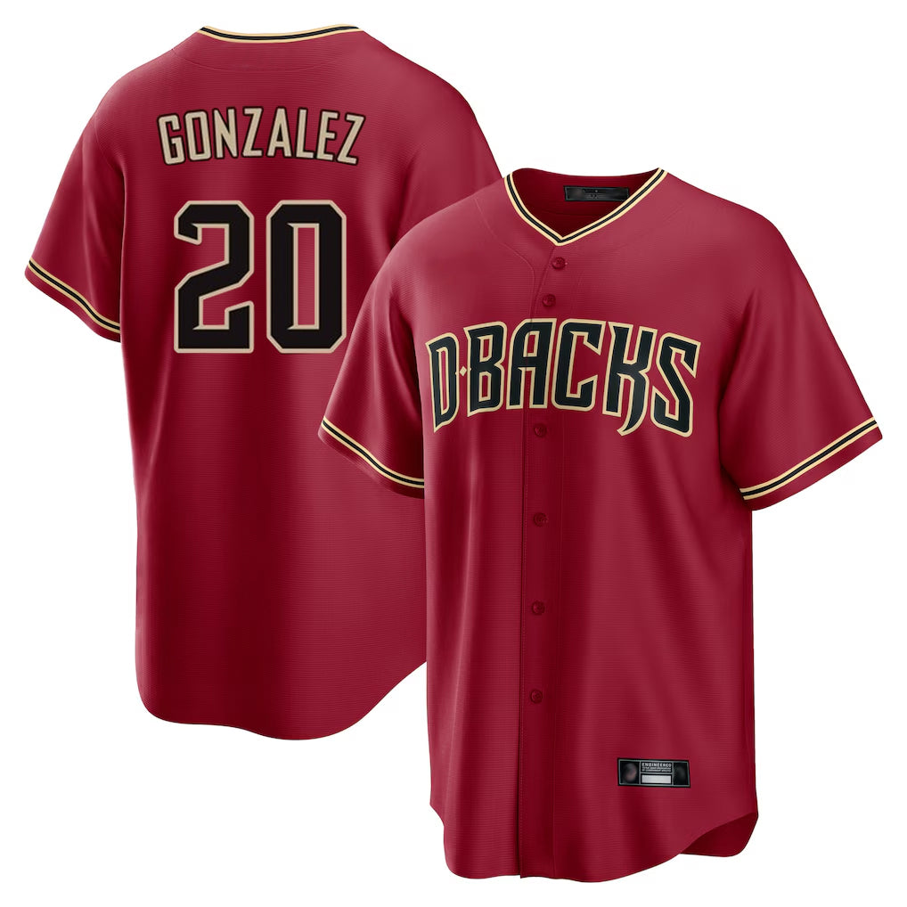 Arizona Diamondbacks #20 Luis Gonzalez Player Red CLOTHIN Home Game Stitched Jerseys