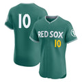 Boston Red Sox #10 Trevor Story Player Green CLOTHIN City Connect Limited Elite Home Game Stitched Jerseys1