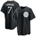 Chicago Cubs #7 Dansby Swanson Player Black CLOTHIN Game Stitched Jerseys
