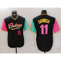 San Diego Padres #11 Yu Darvish Black CLOTHIN Player Number Fashion Jersey