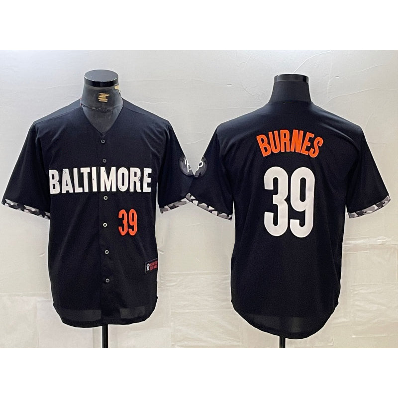 Baltimore Orioles #39 Corbin Burnes Number Black CLOTHIN 2023 City Connect Cool Base Stitched Jersey 2