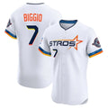 Houston Astros #7 Craig Biggio Player White CLOTHIN City Connect Limited Elite Home Stitched Jerseys