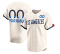 Custom Los Angeles Dodgers Active Player Cream CLOTHIN 2024 City Connect Limited Stitched Jersey