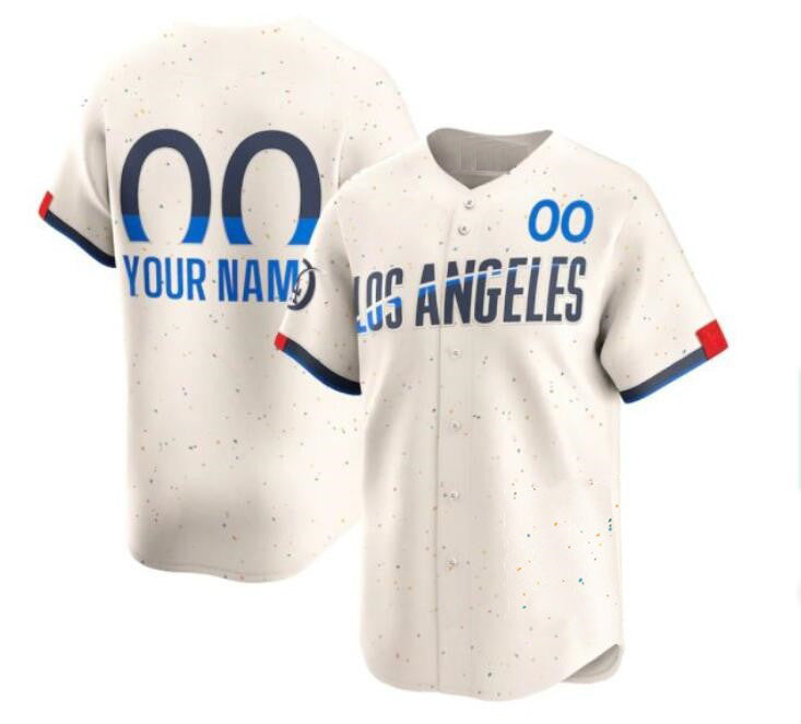 Custom Los Angeles Dodgers Active Player Cream CLOTHIN 2024 City Connect Limited Stitched Jersey