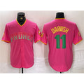 San Diego Padres #11 Yu Darvish Pink CLOTHIN Cool Base Stitched Jersey