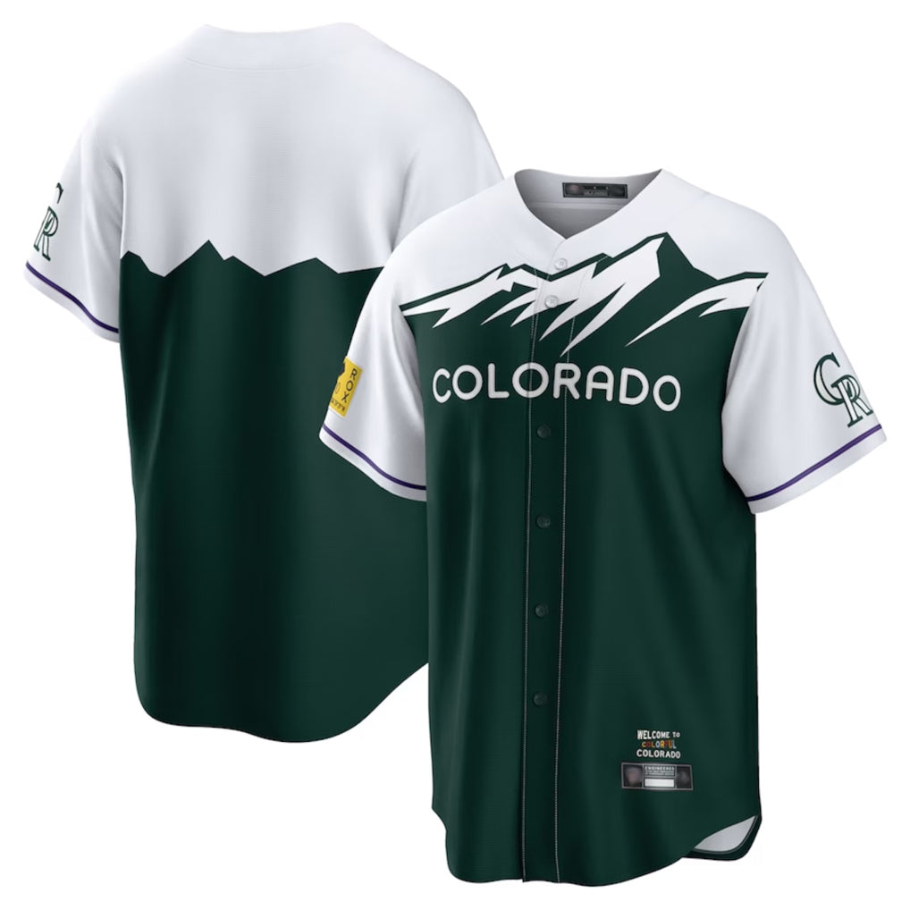 Colorado Rockies Blank Player Green CLOTHIN City Connect Home Game Stitched Jerseys