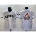 Arizona Diamondbacks White CLOTHIN Team Big Logo Cool Base Stitched Jerseys