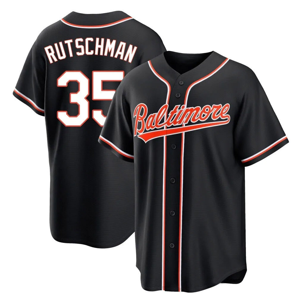 Baltimore Orioles #35 Adley Rutschman Player Black CLOTHIN Out Home Game Stitched Jerseys