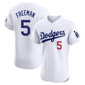 Los Angeles Dodgers #5 Freddie Freeman Player White CLOTHIN Limited Elite Home Stitched Jerseys