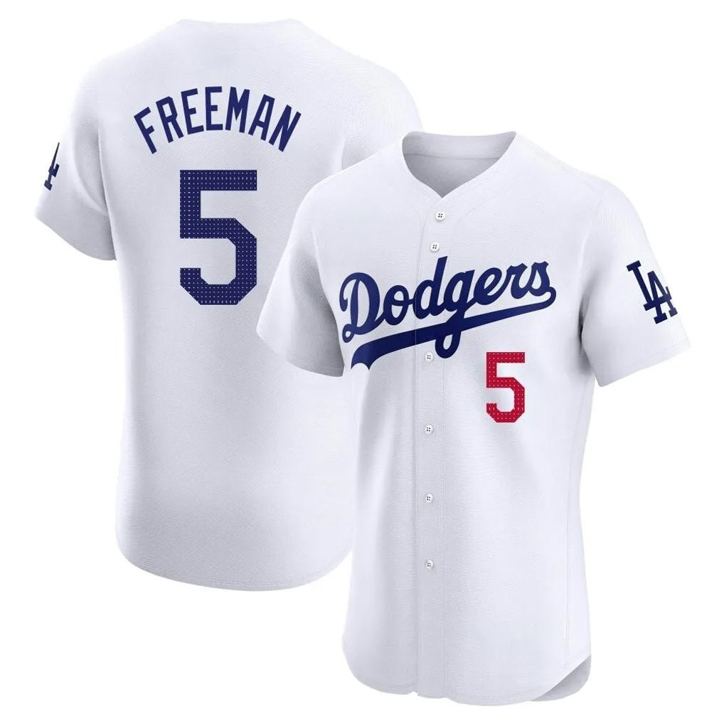 Los Angeles Dodgers #5 Freddie Freeman Player White CLOTHIN Limited Elite Home Stitched Jerseys