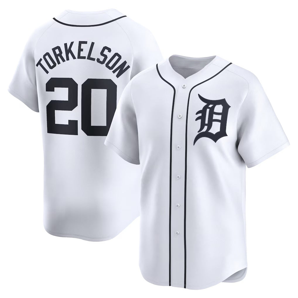 Detroit Tigers #20 Spencer Torkelson White CLOTHIN Home Limited Player Jersey