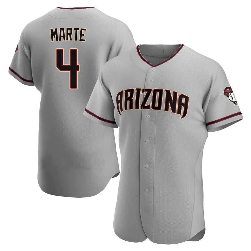 Arizona Diamondbacks #4 Ketel Marte Player Gray CLOTHIN Road Limited Elite Home Game Stitched Jerseys