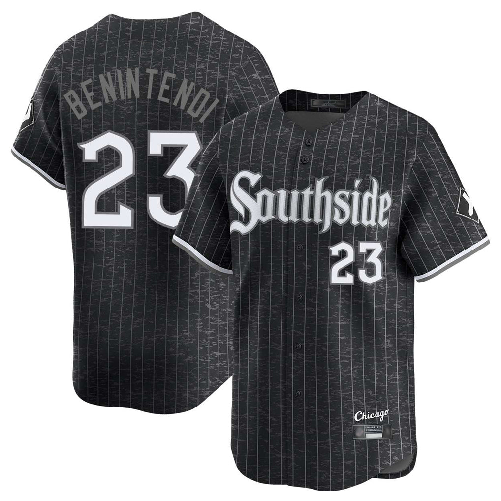 Chicago White Sox #23 Andrew Benintendi Player Black CLOTHIN City Connect Limited Home Stitched Jerseys