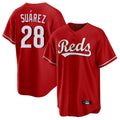 Cincinnati Reds #28 Eugenio Su¨¢rez Player Red CLOTHIN Home Game Stitched Jerseys
