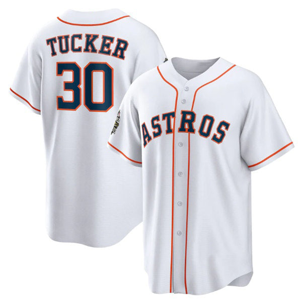 Houston Astros #30 Kyle Tucker White CLOTHIN 2022 World Series Home Stitched Jersey