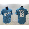 Kansas City Royals #18 Yuli Gurriel Blue CLOTHIN Cool Base Stitched Jersey